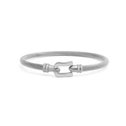 Silver Buckle Clasp Bangle Bracelet