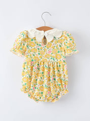 Yellow Easter Chick Baby Girl Romper