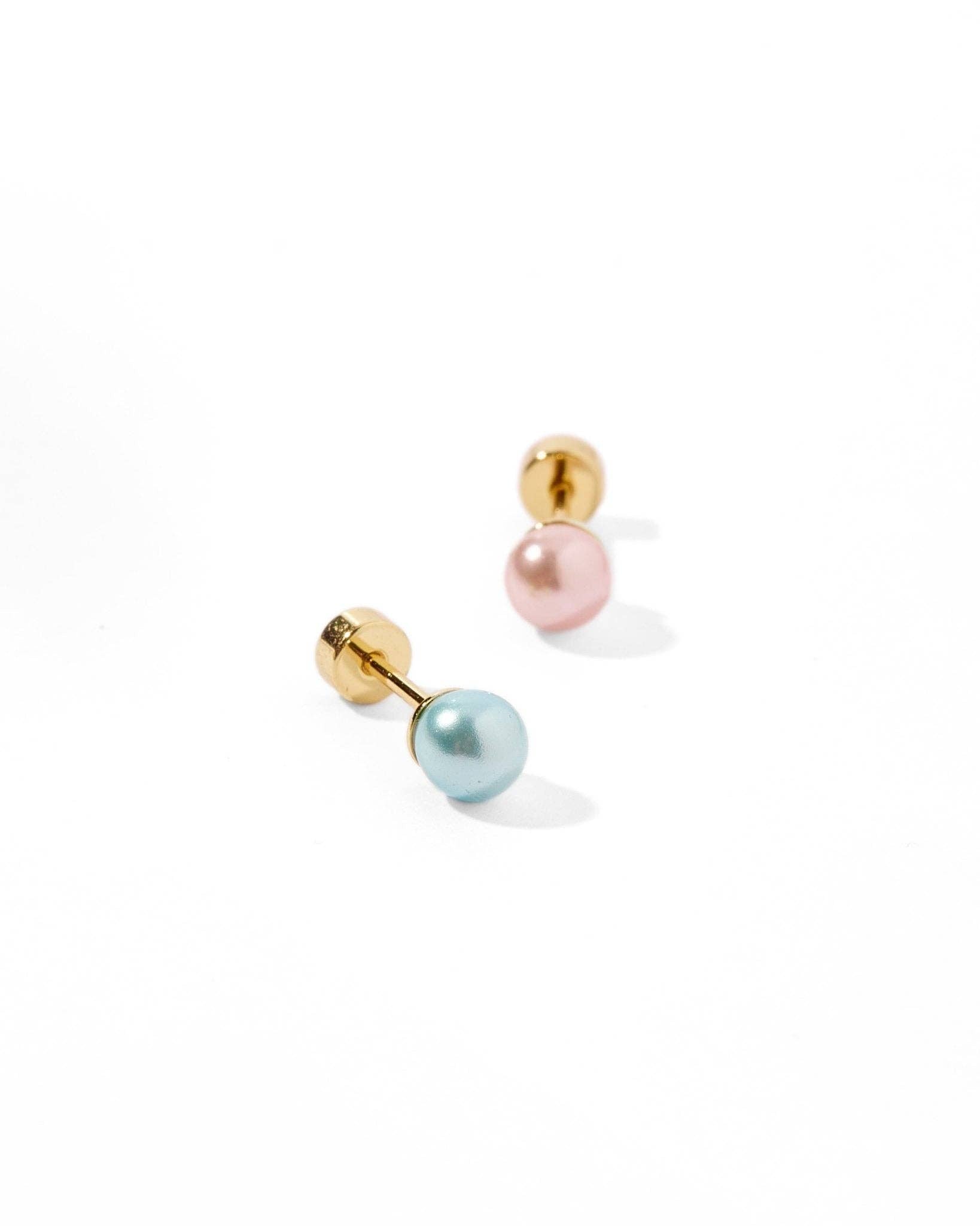 Screwback Stud Earrings Payton Pearl Pink