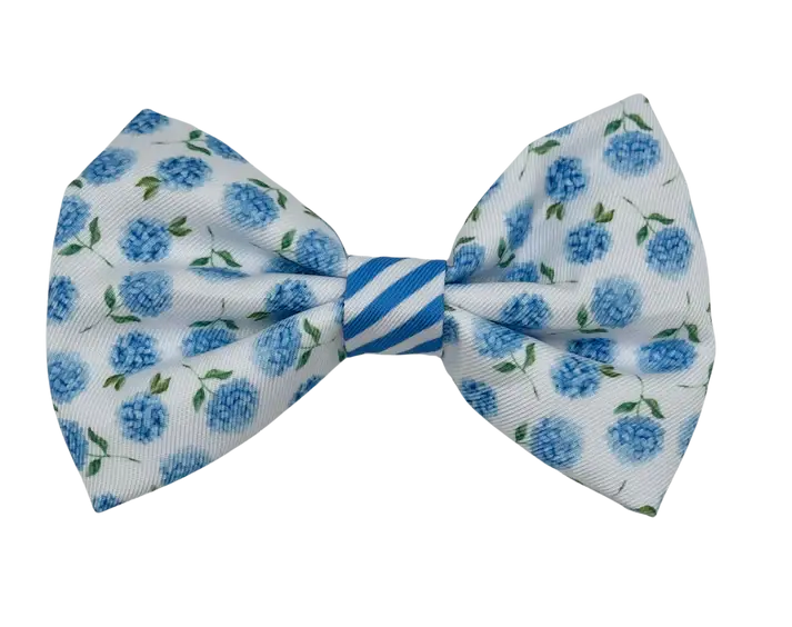 Blue Hydrangea Dog Bow Tie
