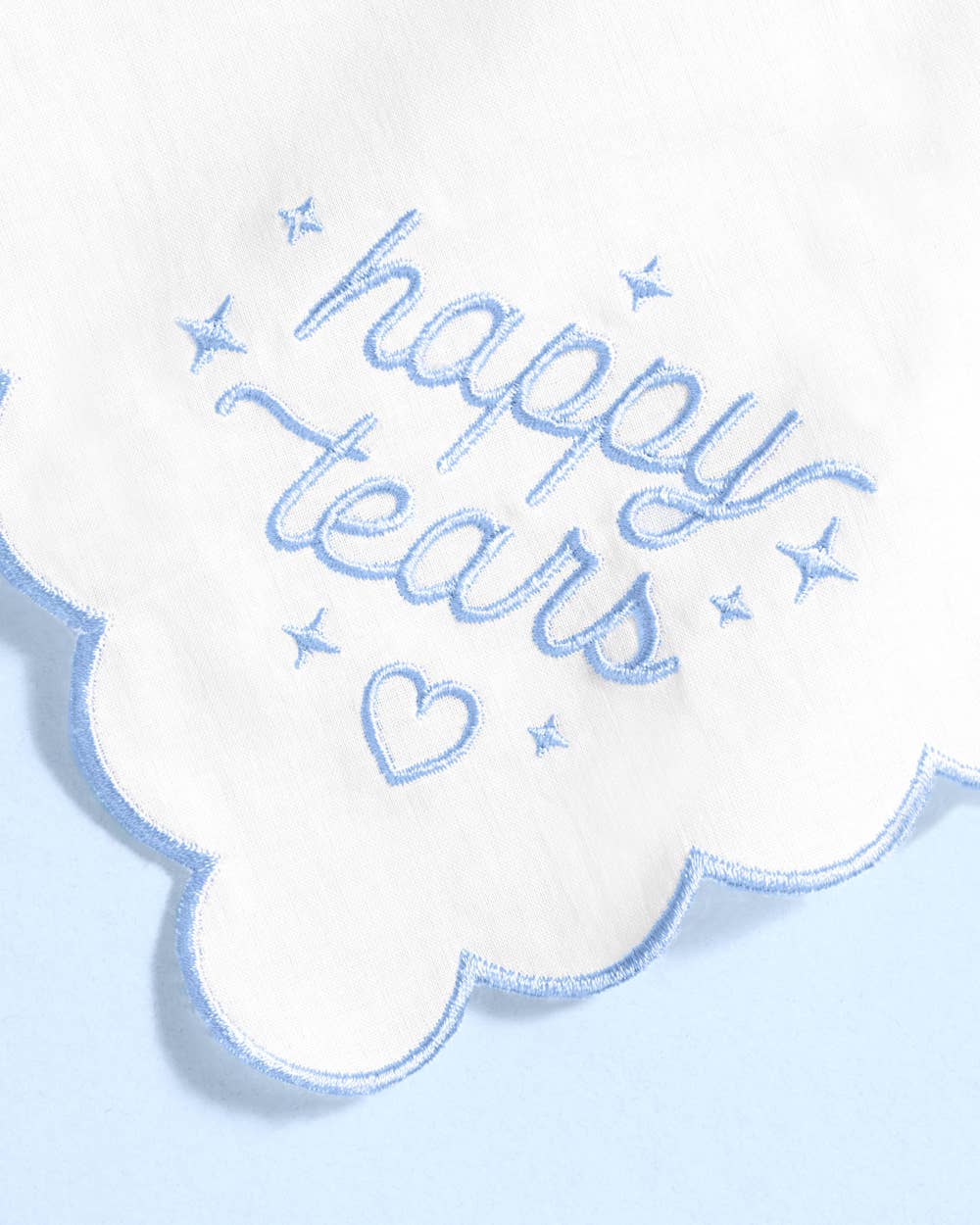 White Happy Tears Handkerchief
