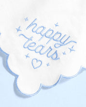 White Happy Tears Handkerchief