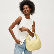 Yellow Wendy Woven Shoulder Bag