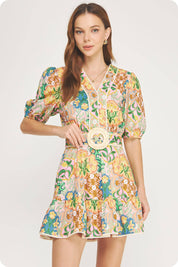 Garden Party Belted Mini Dress