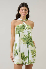 Palmet Tropical Amory Halter Mini Dress