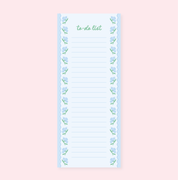 Blue Flower Wavy List Notepad