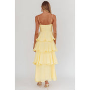 Yellow Ruffle Tiered Maxi Dress