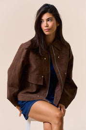 Brown Faux Suede Jacket