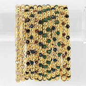 4mm Bead & Crystal Stretch Bracelet -Assorted