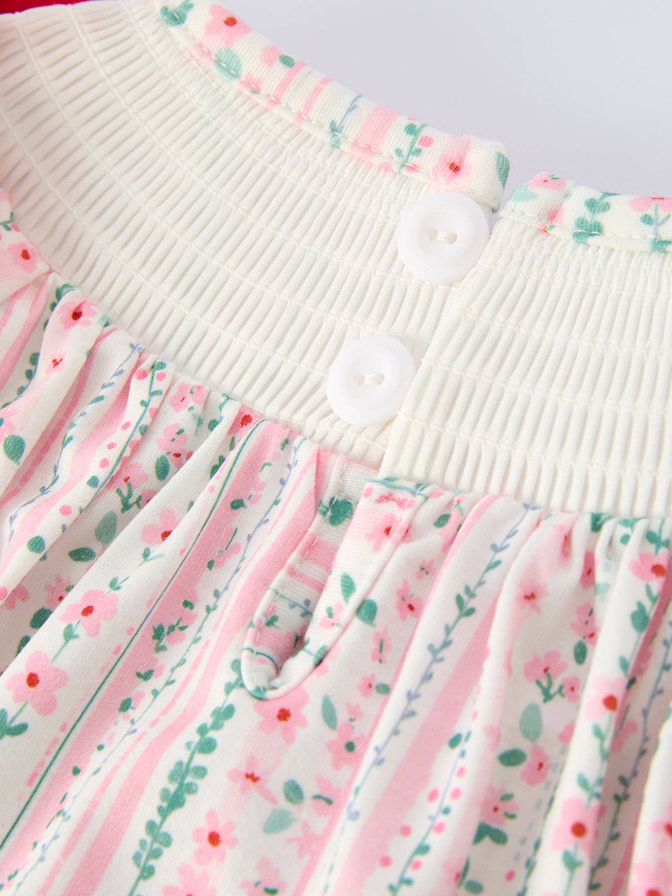 Pink Spring Floral Smocked Baby Girl Romper