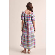 Multi Color Plaid Midi Dress