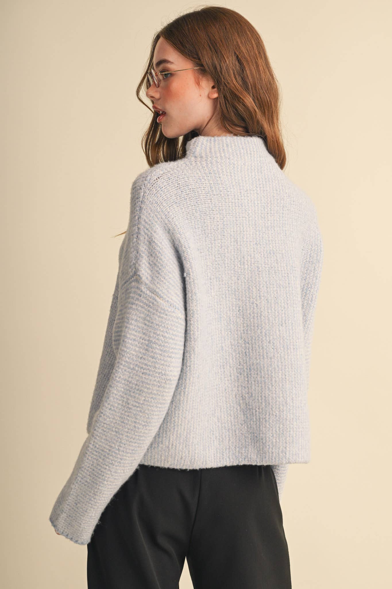 Light Blue Striped Cardigan With Buttons at Ninety Nine Boutique, view 4