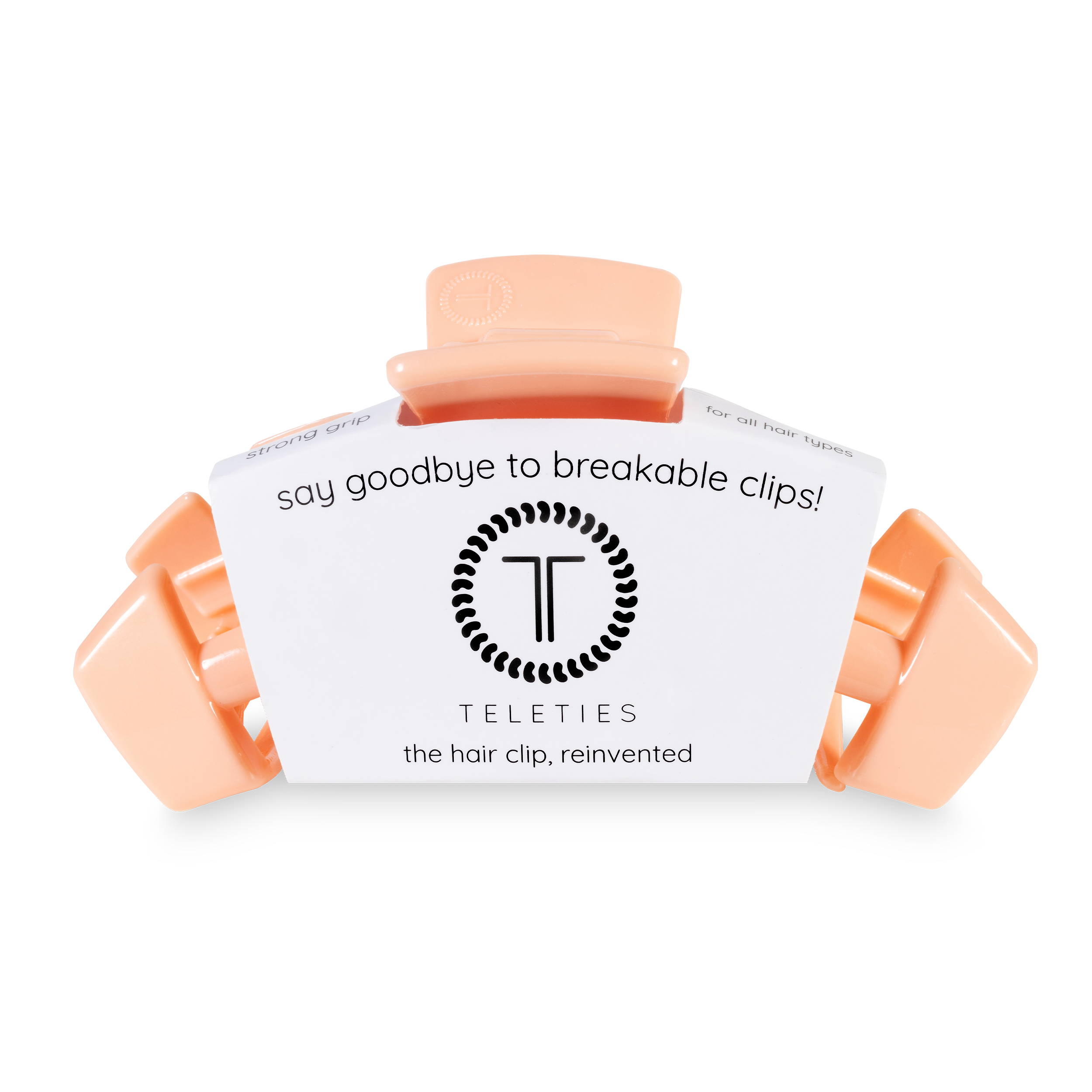 Classic Hair Clip | Large | Peach Fuzz showing claw clip with bendable teeth that spring back to shape