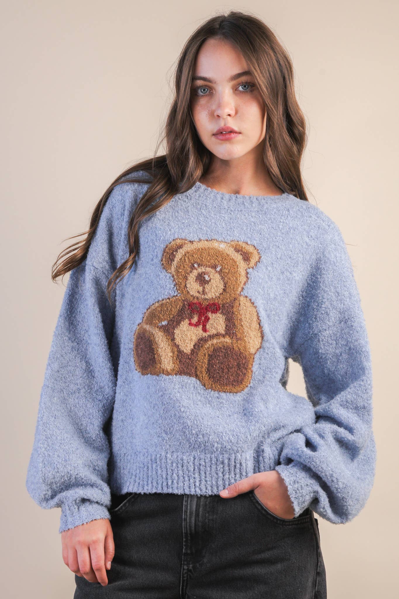 Blue Teddy Bear Sweater