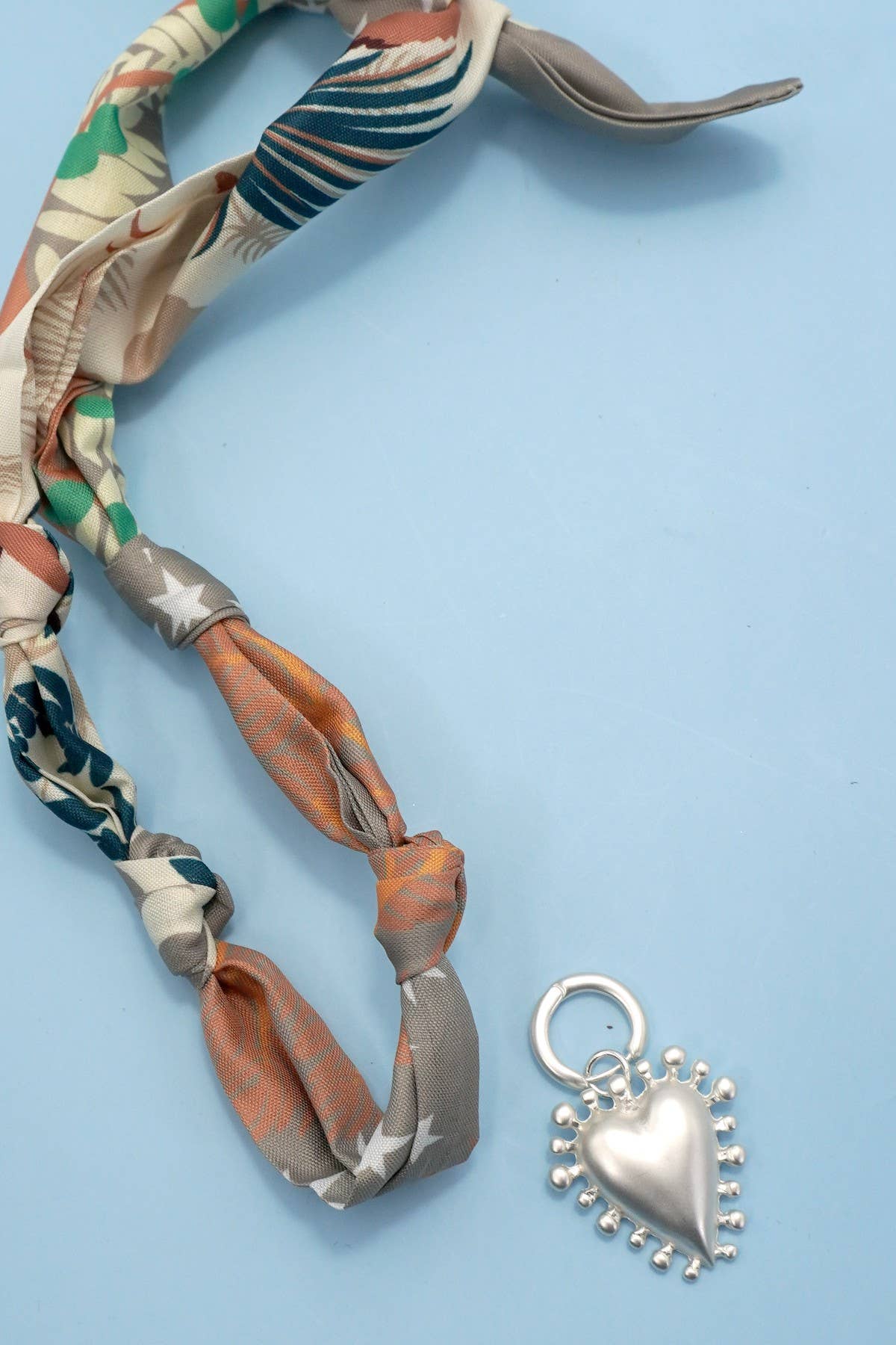 Heart Handcrafted Scarf Interchangeable Charm Necklace
