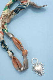 Heart Handcrafted Scarf Interchangeable Charm Necklace