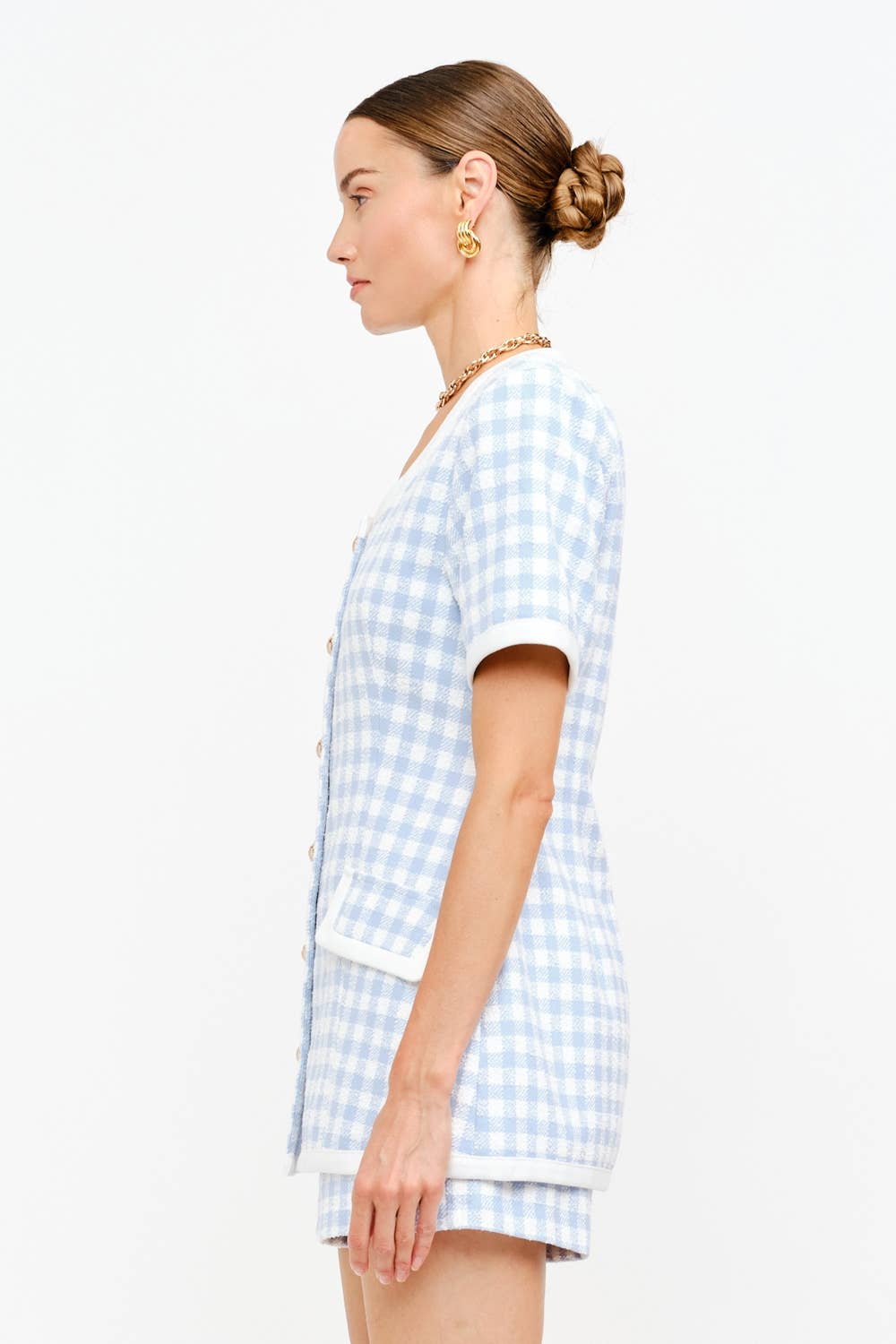 Blue Checkered Cindy Top