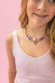 Color Block Rainbow - Rainbow Gemstone Bead Necklace