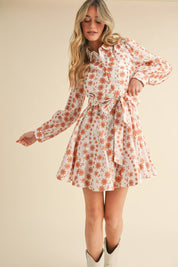 Floral Embrodiered Mini Dress