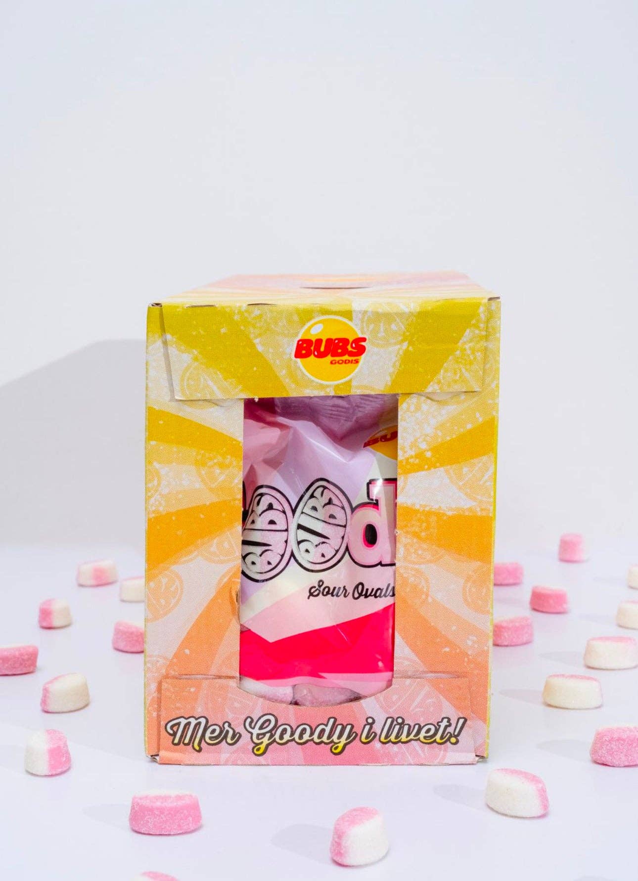 Bubs Sour Strawberry Vanilla Ovals Swedish Candy