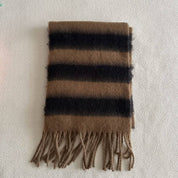 Brown Striped Scarf — color: brown