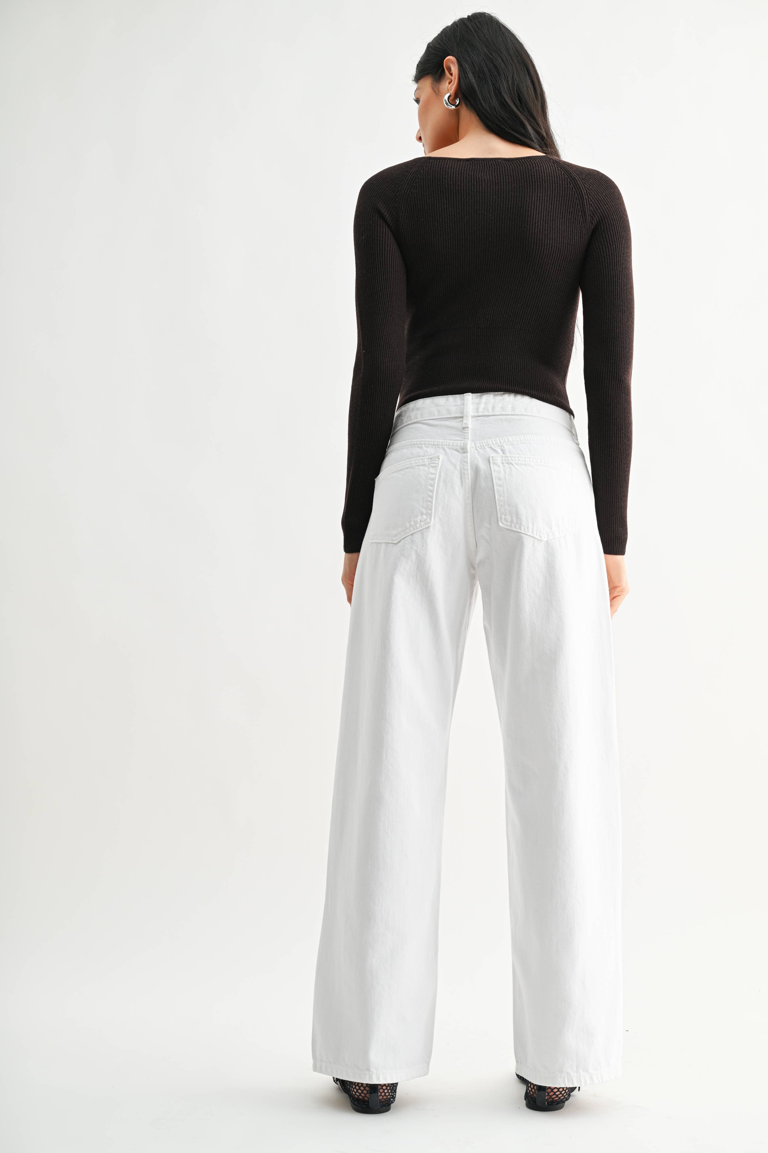 White Baggy Wide Leg Jeans