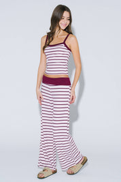 Light Pink Striped Fold Over Set