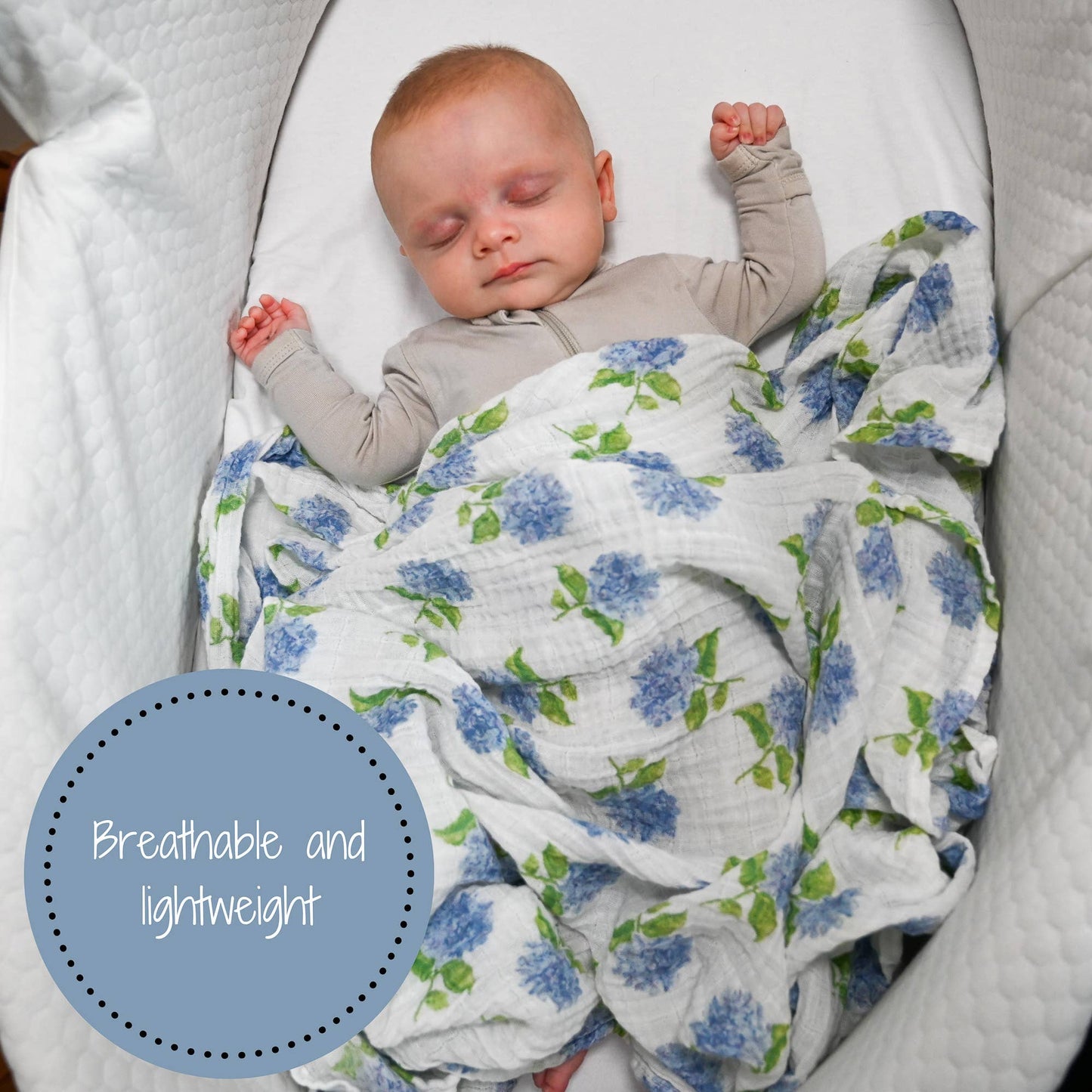 You Had Me At Hydrangea Baby Swaddle Blanket