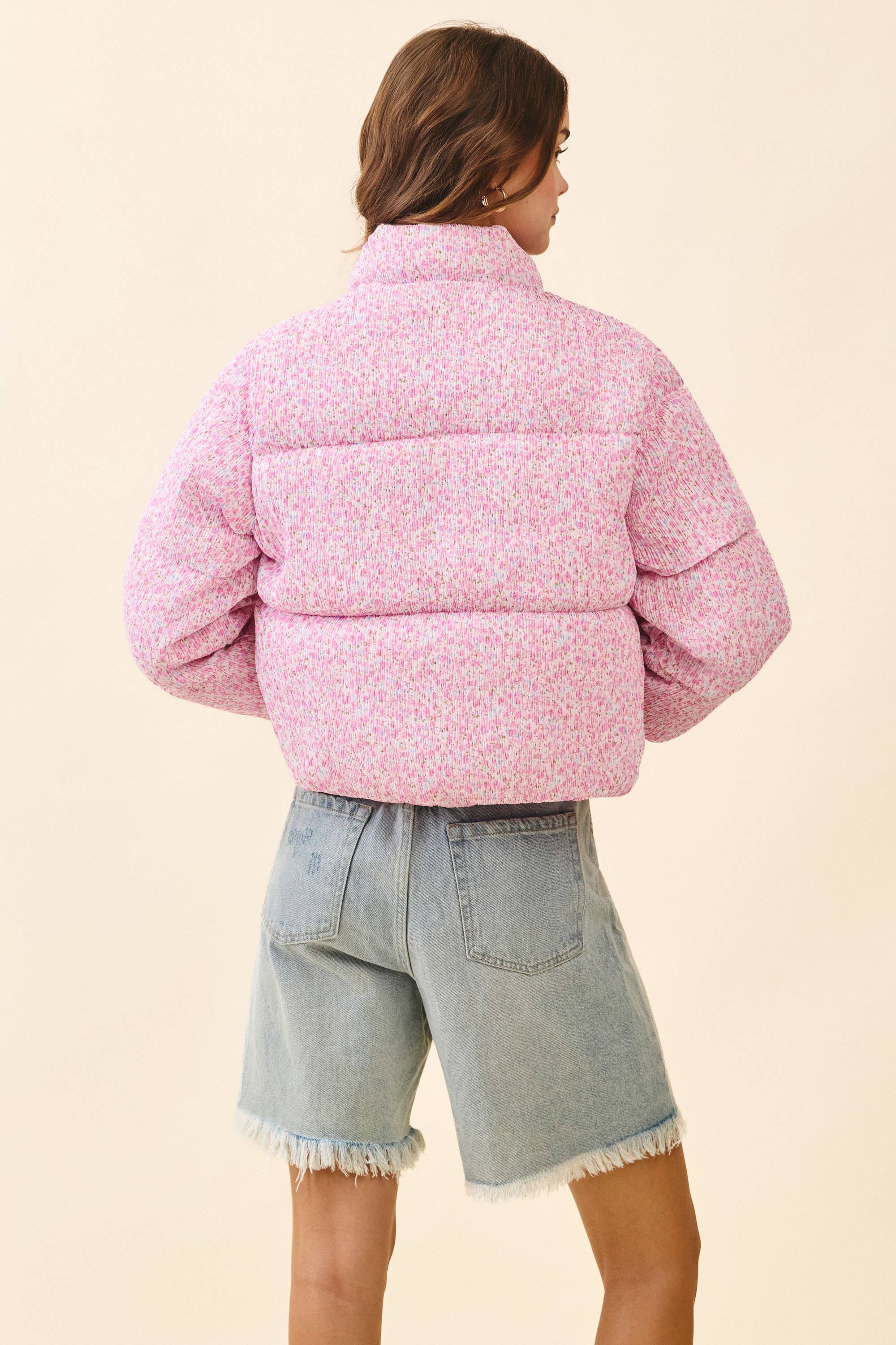 Ditsy Floral Printed Puffer Jacket