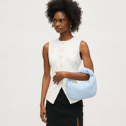 Blue Tracy Clutch Tweed