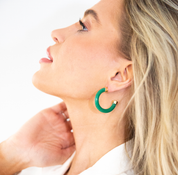 Kelly Green Small Hoop Earrings