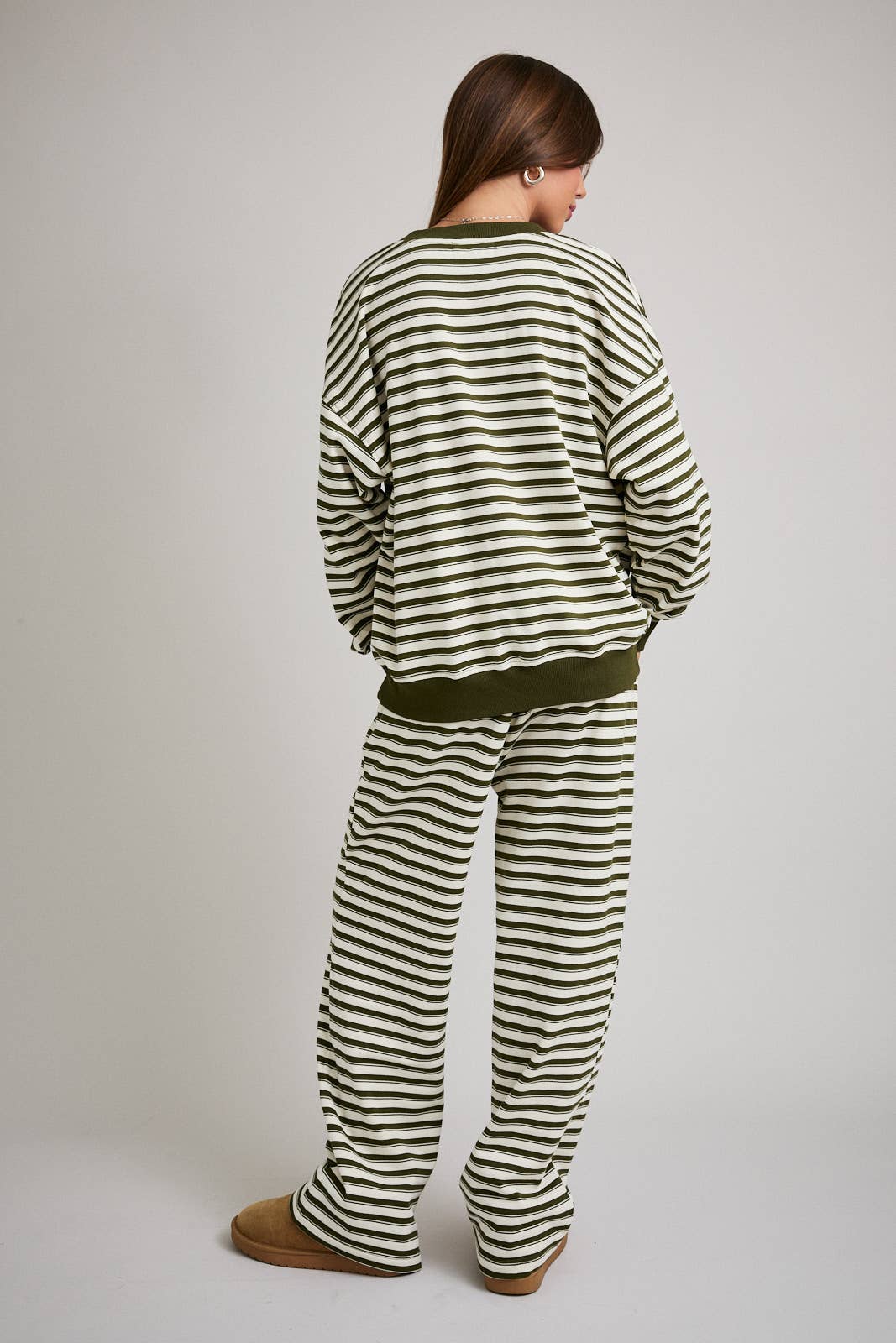 Ivory & Green Crewneck & Pants Set