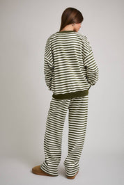 Ivory & Green Crewneck & Pants Set