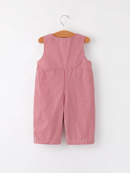 Baseball Baby Boys Smocking Embroidered Plaid