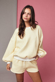 Yellow Gingham Lounge Set