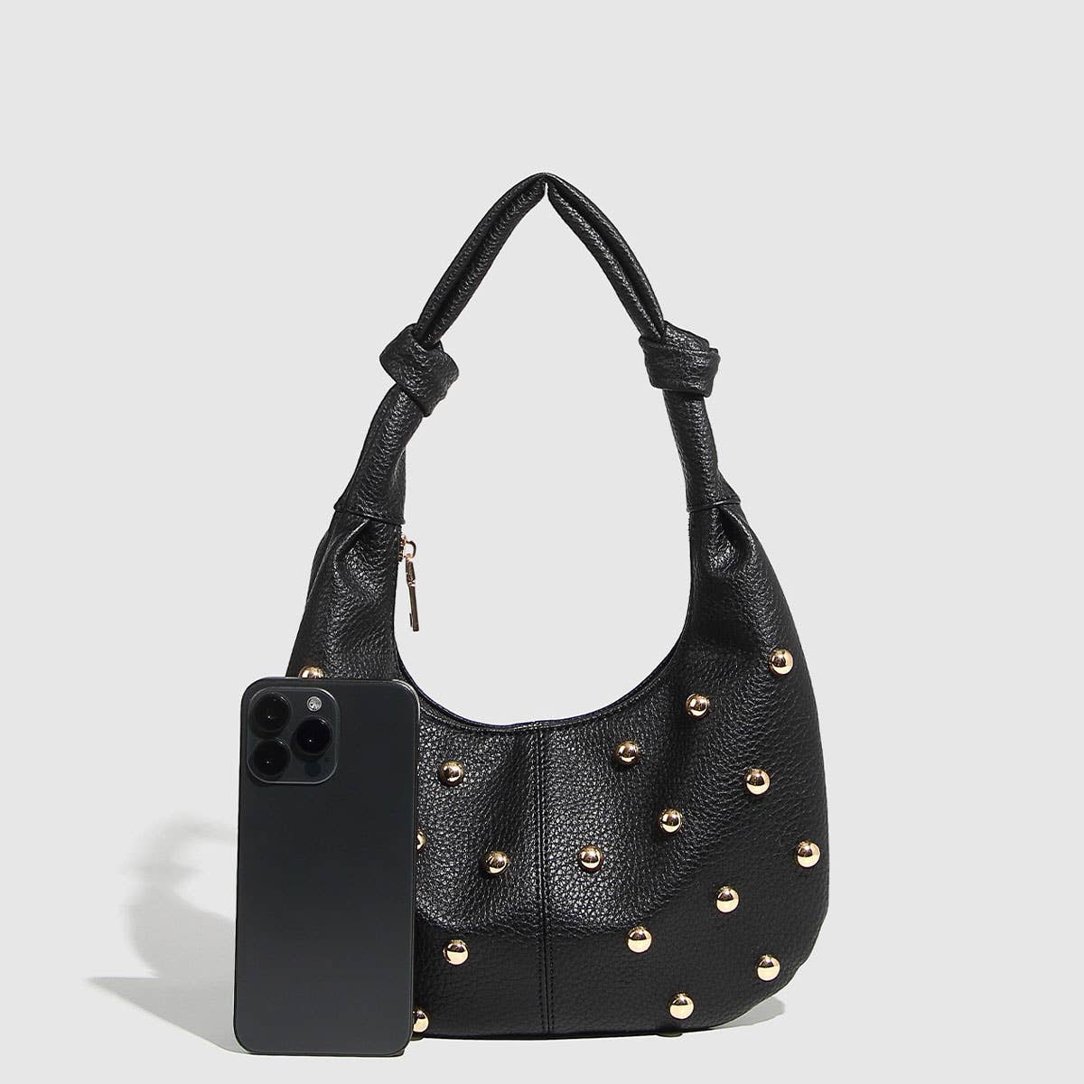 Metallic Studded Shoulder Bag