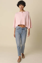 Pink Livia Boxy Cropped Cardigan