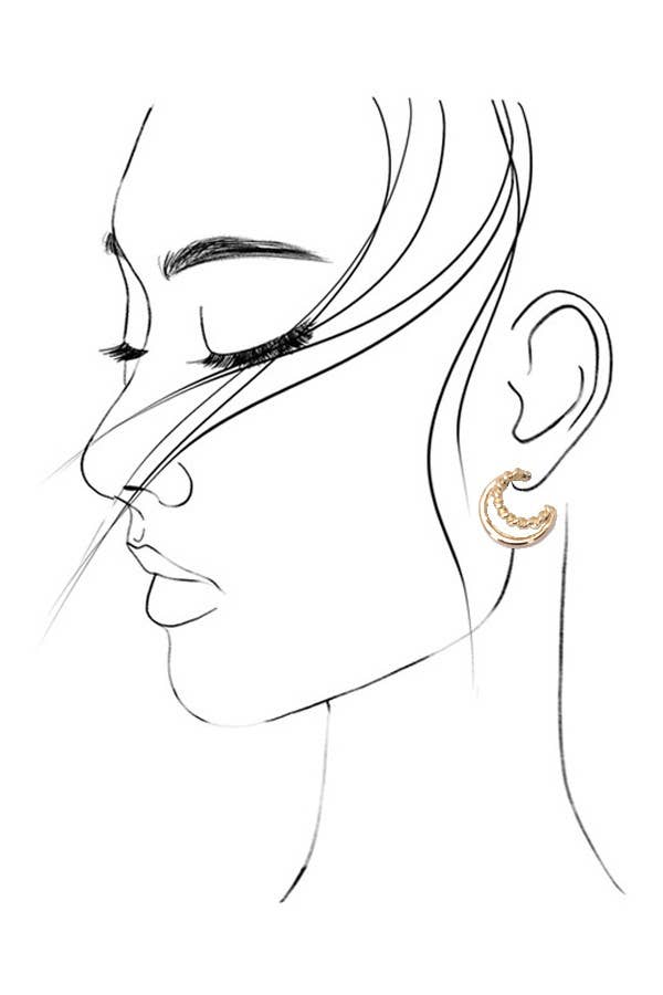 Gold Pearl Hoop Trio Earrings