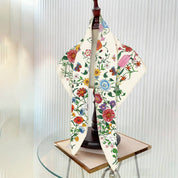 Beige Tulip Twill Silk Sun Scarf — color: beige