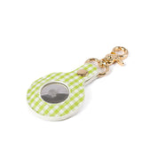 Green Gingham AirTag Keychain