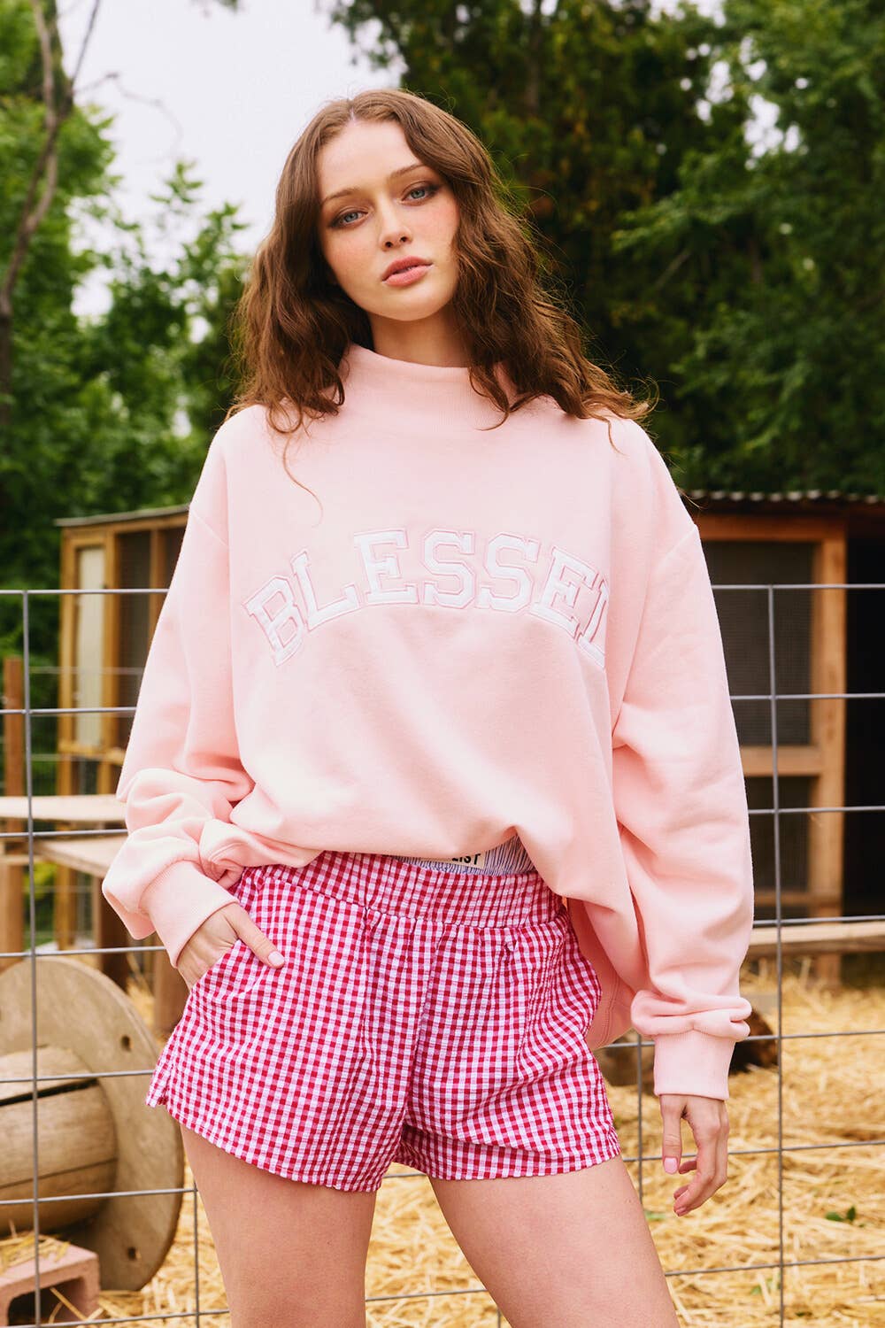 Light Pink Blessed Mockneck
