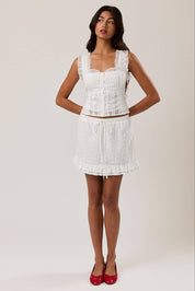 White Ruffle Top