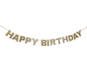 Happy Birthday Gold Reusable Banner — lightweight and reusable
