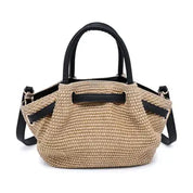 Black Selena Straw Crossbody