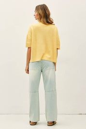 Yellow Short Sleeve Cardigan