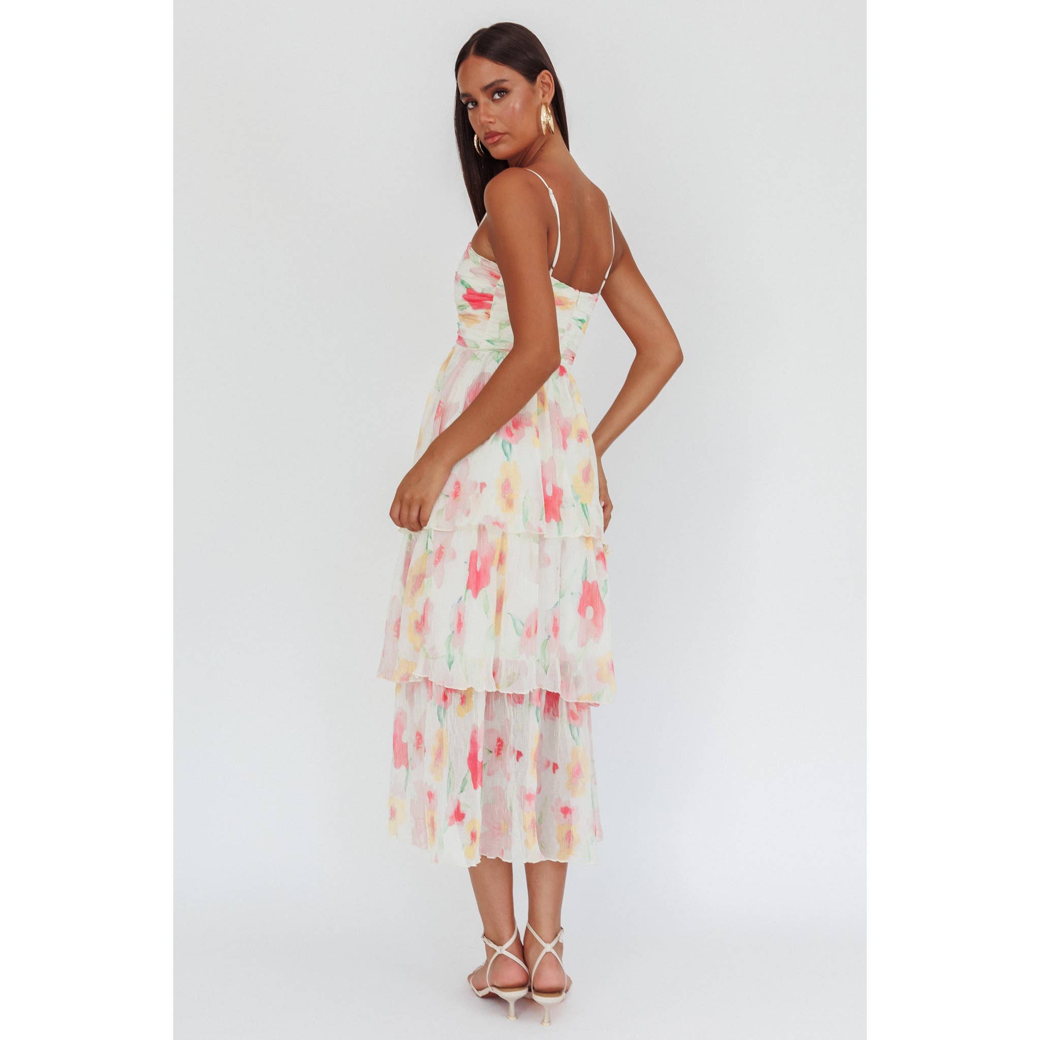 Multicolor Floral Tiered Maxi Dress