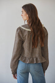 Brown Gingham Top