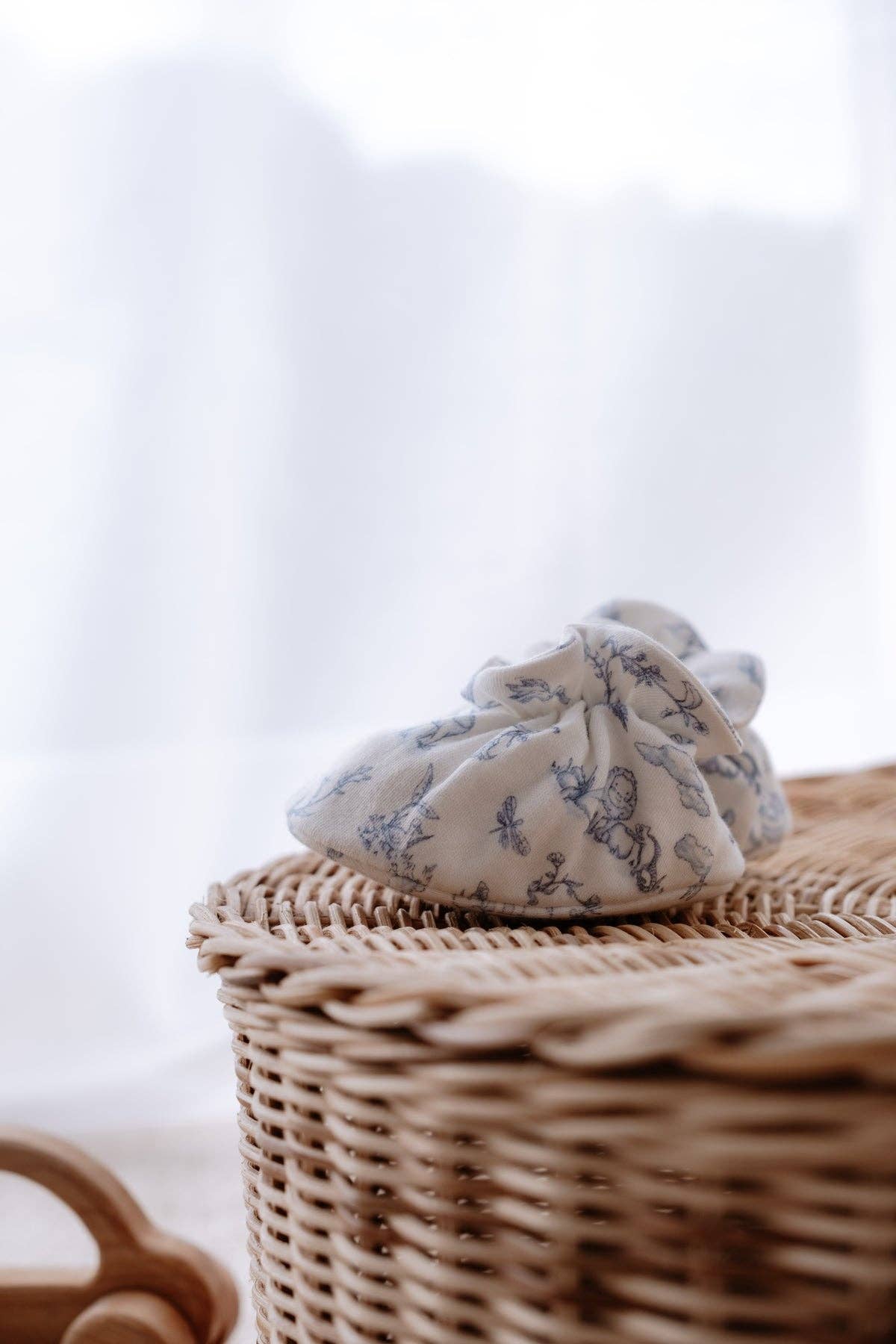 Blue Booties Toile De Jouy