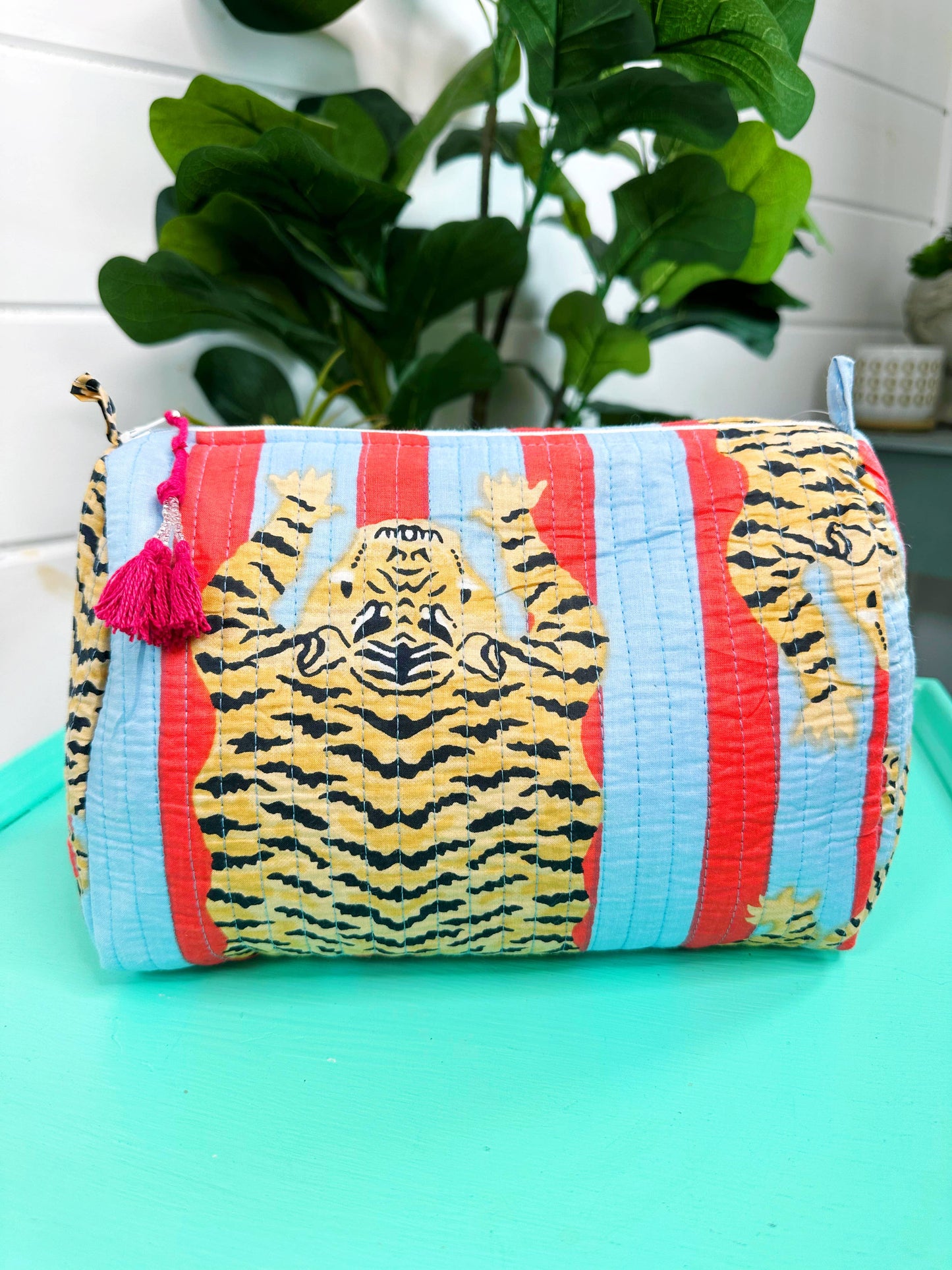 Cosmetics Bag | Quilted Makeup Bags | Toiletry Bag  | Tiger