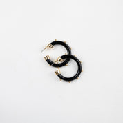 Black and Gold Small Hoop Earrings